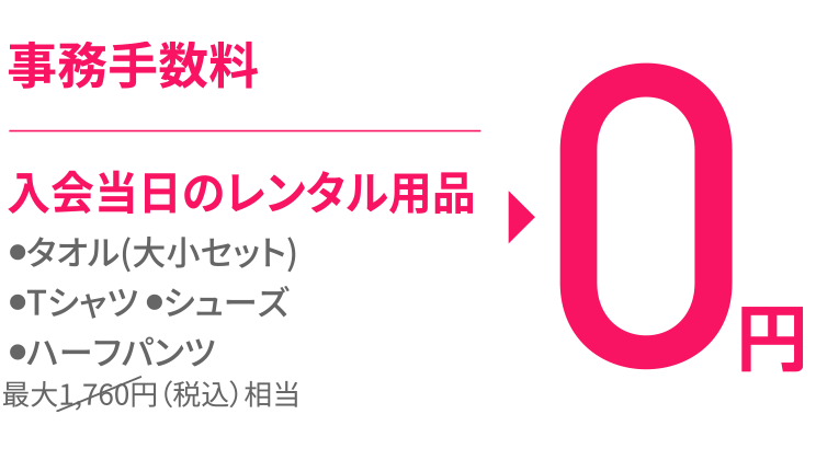 事務手数料と当日レンタル0円